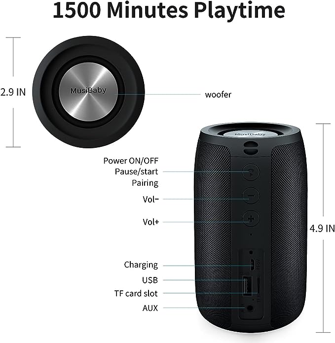 Bluetooth Speakers, Speaker,Outdoor,Wireless,Waterproof, Portable Speaker,Dual Pairing, Bluetooth 5.0,