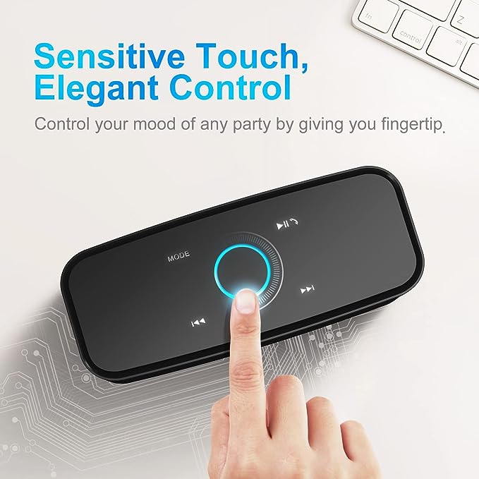 Portable Wireless Speaker , Touch Control, Handsfree, Speaker for Home, Outdoor, Travel-Black