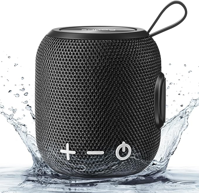Portable Bluetooth Speaker, Bluetooth 5.0 Dual Pairing Wireless Mini Speaker, Waterproof for Travel Outdoors Home and Party Black