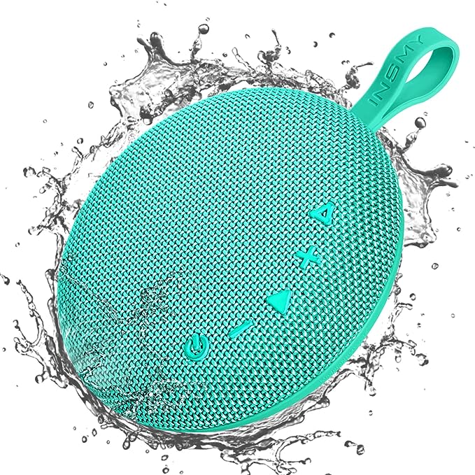Waterproof Bluetooth Speakers, Floatable Portable Wireless Small Shower Speaker, Punchy Bass Loud Sound, Stereo Pairing, 24H Playtime, Hands-Free Clear Call (Mint)