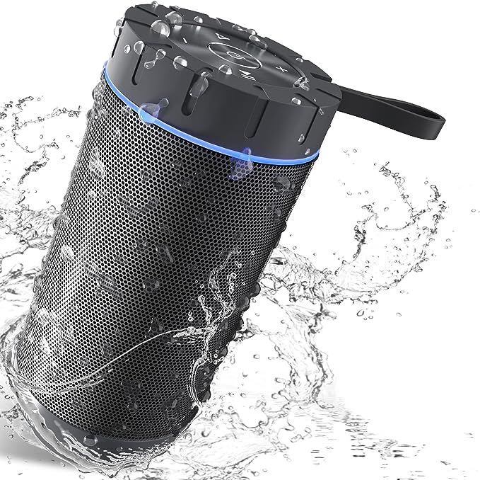 Waterproof Bluetooth Speaker 25W Wireless Portable Speakers Loud Sound 36 Hours Playtime, Bluetooth 5.0 Built in Mic for Calls Black