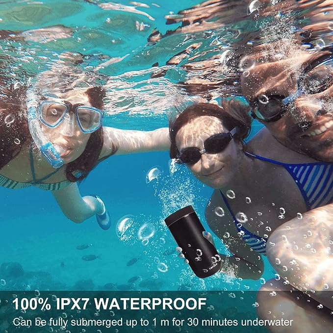Waterproof Bluetooth Speaker 25W Wireless Portable Speakers Loud Sound 36 Hours Playtime, Bluetooth 5.0 Built in Mic for Calls Black