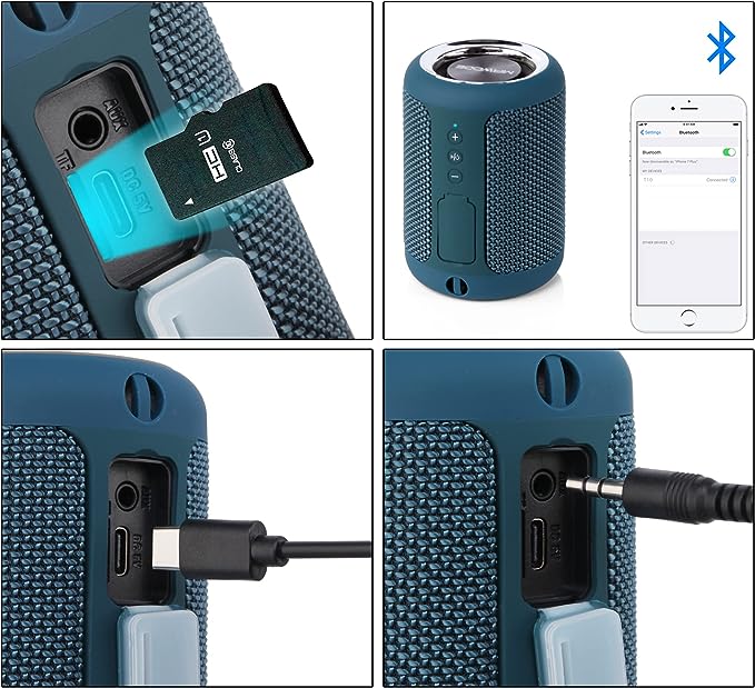 Protective Travel Case Cover with Handle and Carabiner for 2 Speaker