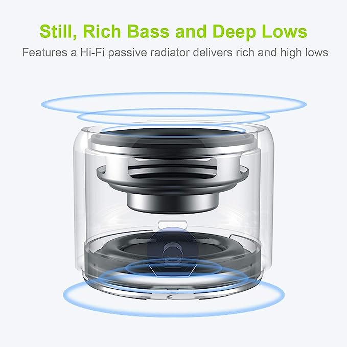 Waterproof, Perfect Mini Speaker for Shower, Room, Bike, Car (Black)