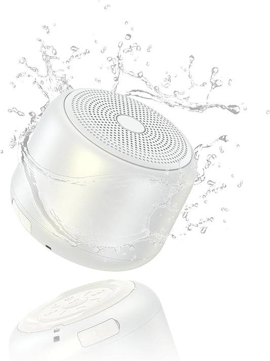 Portable Bluetooth Speakers Wireless Speaker- Waterproof Speaker with Loud Stereo Sound,15 Hours Playtime, Rechargeable Battery, Built-In Microphone, Mini Speaker with Strap Easy to Carry White