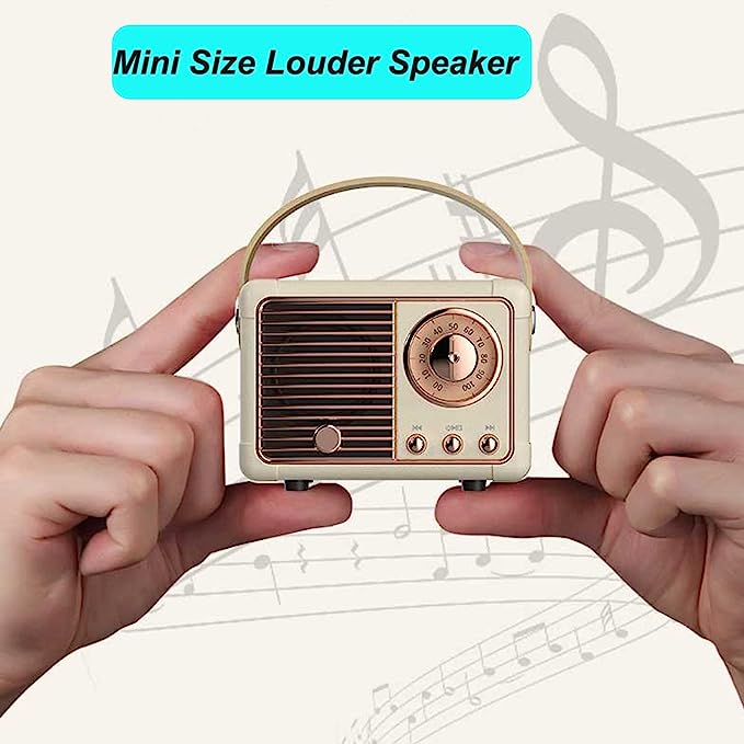 Retro Bluetooth Speaker, Vintage Decor, Portable Wireless Bluetooth Speaker, Cute Old Fashion Style for Kitchen Desk Bedroom Office Outdoor Accessories  (Yellow)