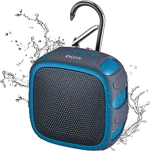 Waterproof Bluetooth Speaker with Big Sound, 22H Playtime, IP67 Rated Waterproof and Dustproof, Durable Carabiner, Portable Outdoor Speaker for Beach, Camping, Hiking, Backpack, Shower-Blue