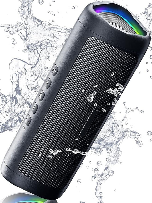 Bluetooth Speaker,  Waterproof Speaker with HD Sound, Up to 24H Playtime, TWS Pairing, BT5.3, Portable Wireless Speakers for Home/Party/Outdoor/Beach, Electronic Gadgets, Birthday Gift (Black)