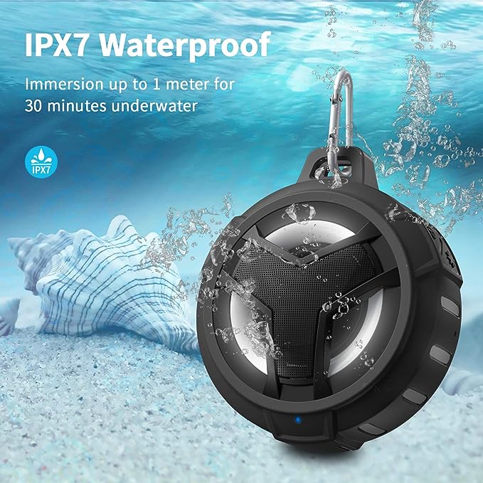 Waterproof Wireless Speaker with LED Light, Floating, 2000mAh,